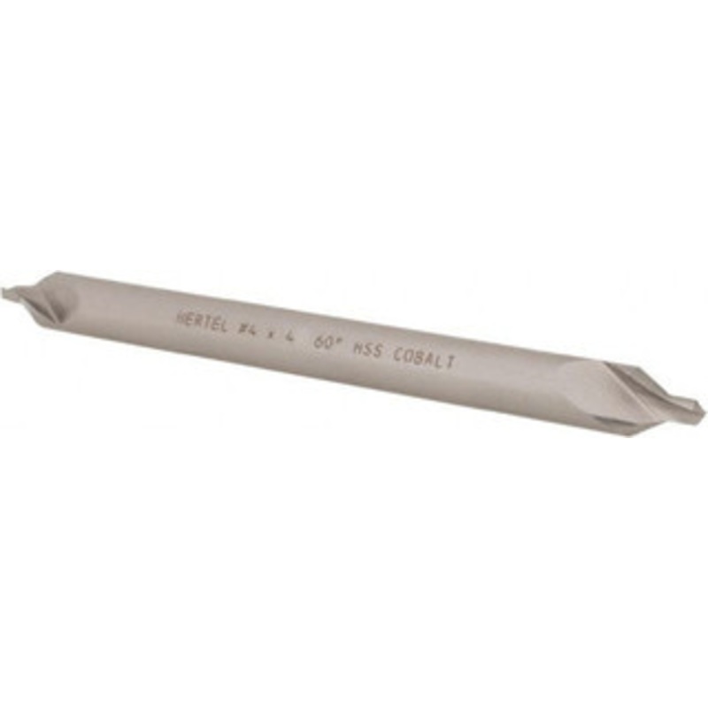 Hertel #4 60 5/16 Body Diam Cobalt Combo Drill & Countersink Bright Finish, 4 OAL, Double End, Plain Edge, 1/8 Drill Point Diam, 1/8 Drill Point Length H-81186040400 – 62789722