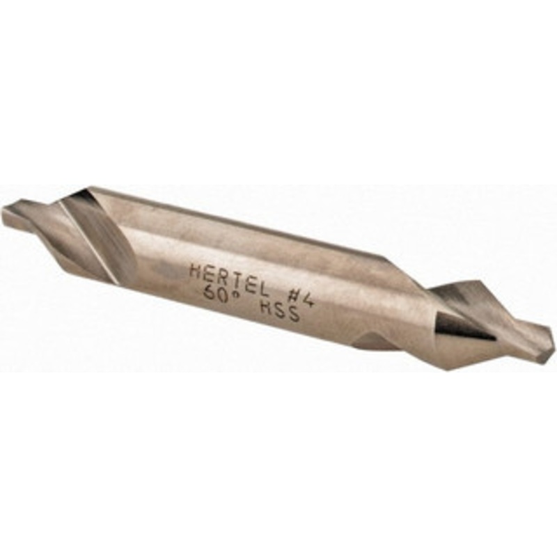 Hertel #4 60 5/16 Body Diam High Speed Steel Combo Drill & Countersink Bright Finish, 2-1/8 OAL, Double End, RH Cut, Plain Edge, 1/8 Drill Point Diam 585U 4 – 74148313