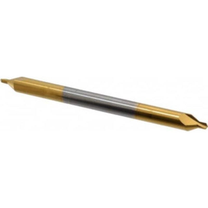 Hertel #4 60 5/16 Body Diam Solid Carbide Combo Drill & Countersink TiN Finish, 4 OAL, Double End, RH Cut, Plain Edge, 1/8 Drill Point Diam, 1/8 Drill Point Length 300-005504 – 83245522