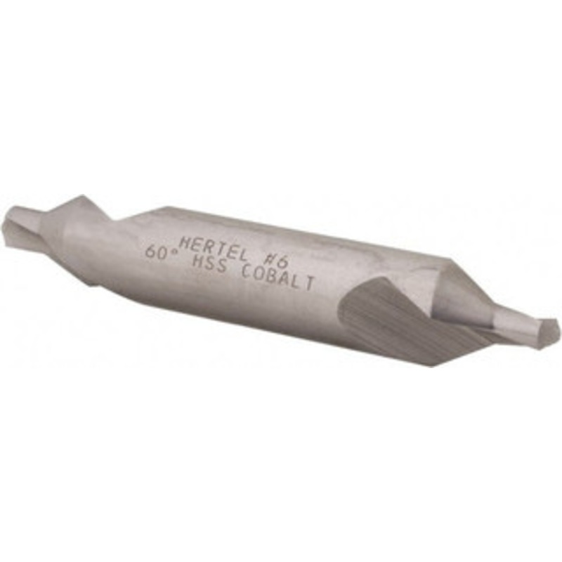 Hertel #6 60 1/2 Body Diam Cobalt Combo Drill & Countersink Bright Finish, 3 OAL, Double End, Plain Edge, 7/32 Drill Point Diam, 7/32 Drill Point Length H-81105506000 – 62789656