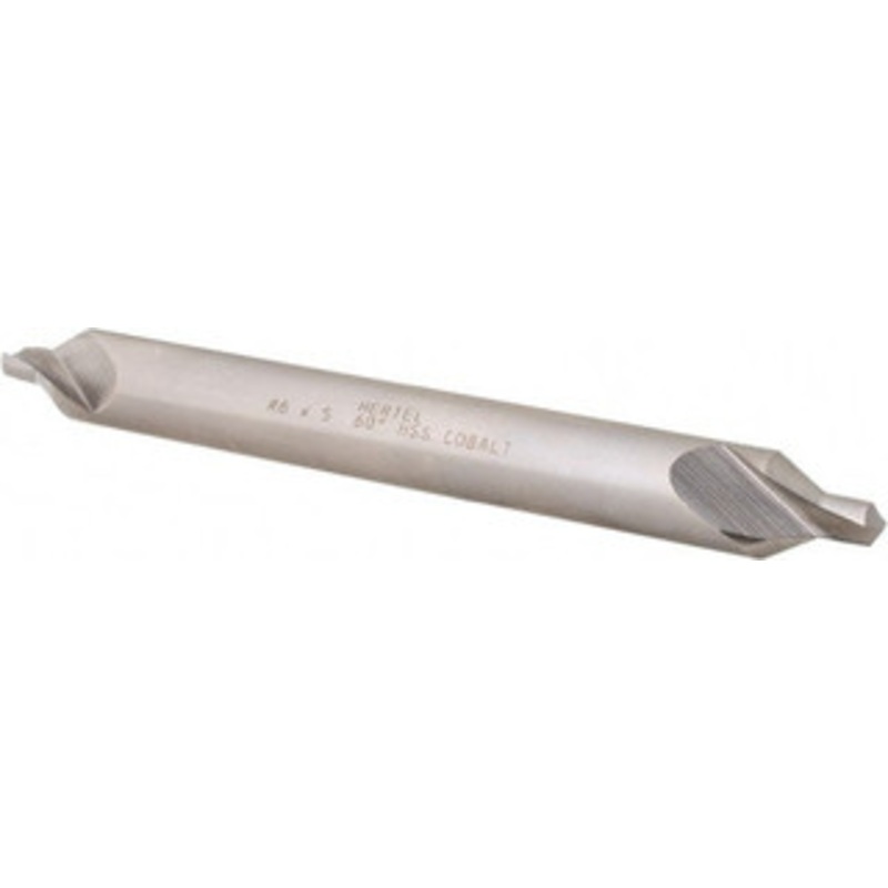 Hertel #6 60 1/2 Body Diam Cobalt Combo Drill & Countersink Bright Finish, 5 OAL, Double End, Plain Edge, 7/32 Drill Point Diam, 7/32 Drill Point Length H-81186060500 – 62788930