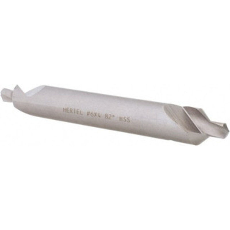Hertel #6 82 1/2 Body Diam High Speed Steel Combo Drill & Countersink Bright Finish, 4 OAL, Double End, Plain Edge, 7/32 Drill Point Diam, 7/32 Drill Point Length H-81154L06040 – 62790183