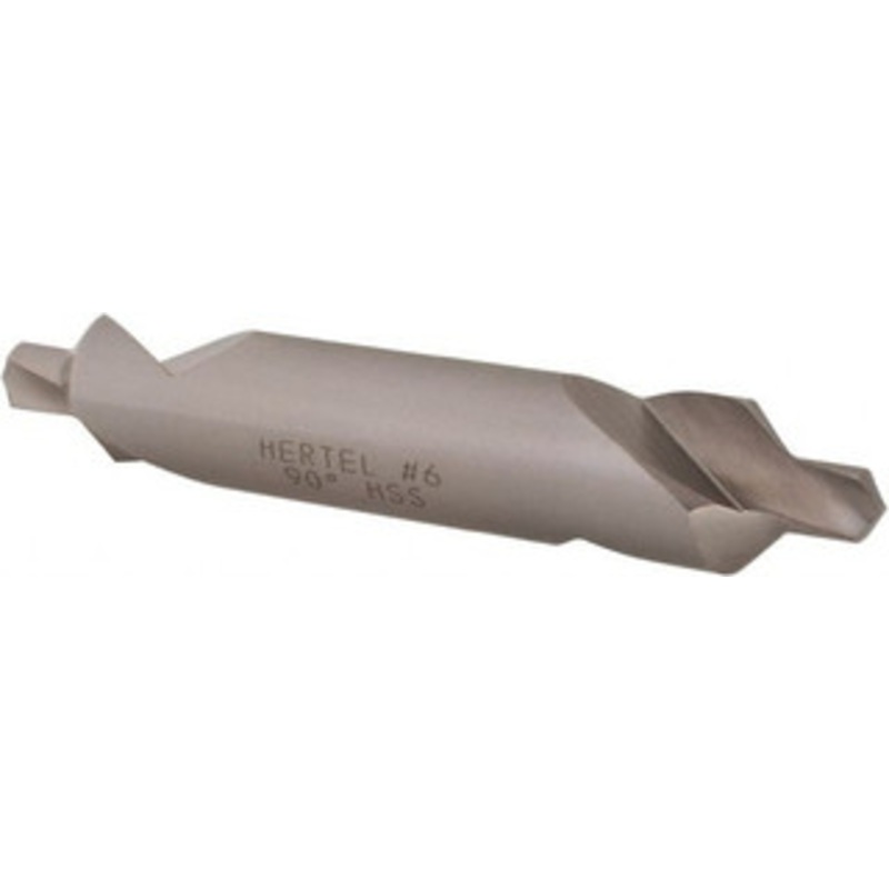 Hertel #6 90 1/2 Body Diam High Speed Steel Combo Drill & Countersink Bright Finish, 3 OAL, Double End, Plain Edge, 7/32 Drill Point Diam, 7/32 Drill Point Length H-81155060000 – 62790274