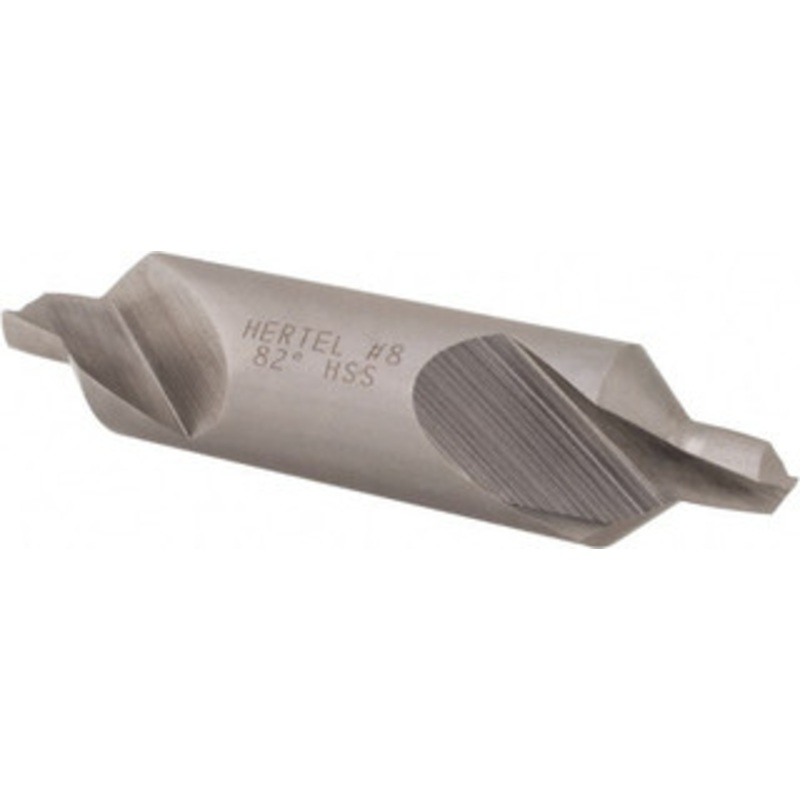 Hertel #8 82 3/4 Body Diam High Speed Steel Combo Drill & Countersink Bright Finish, 3-1/2 OAL, Double End, Plain Edge, 5/16 Drill Point Diam, 5/16 Drill Point Length H-81154080000 – 62789771