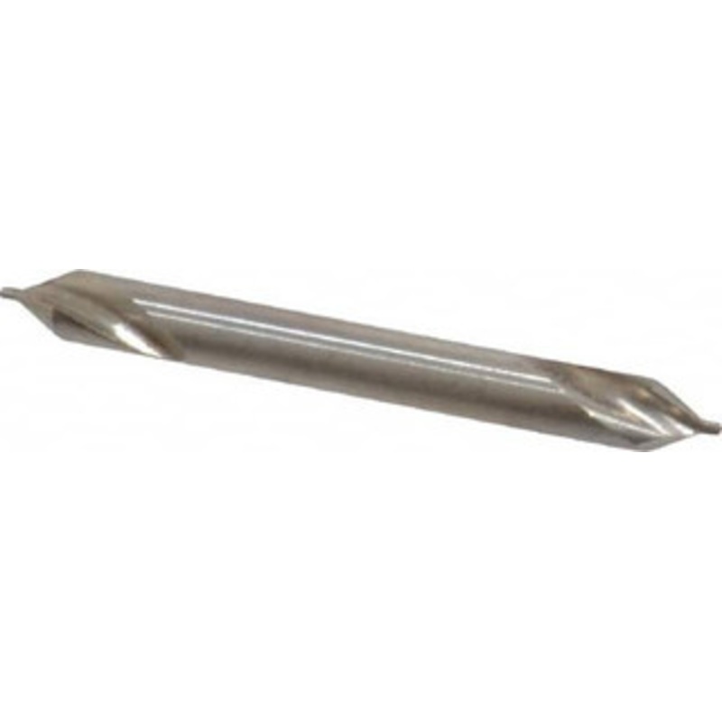 Cleveland Twist Drill #00 60 1/8 Body Diam High Speed Steel Combo Drill & Countersink Bright Finish, 1-1/8 OAL, Double End, RH Cut, Plain Edge, 0.025 Drill Point Diam, 0.03 Drill Point Length C46261 – 63769293