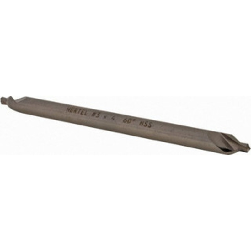 Hertel #3 60 1/4 Body Diam High Speed Steel Combo Drill & Countersink Bright Finish, 4 OAL, Double End, Plain Edge, 7/64 Drill Point Diam, 7/64 Drill Point Length H-81185030400 – 62789102