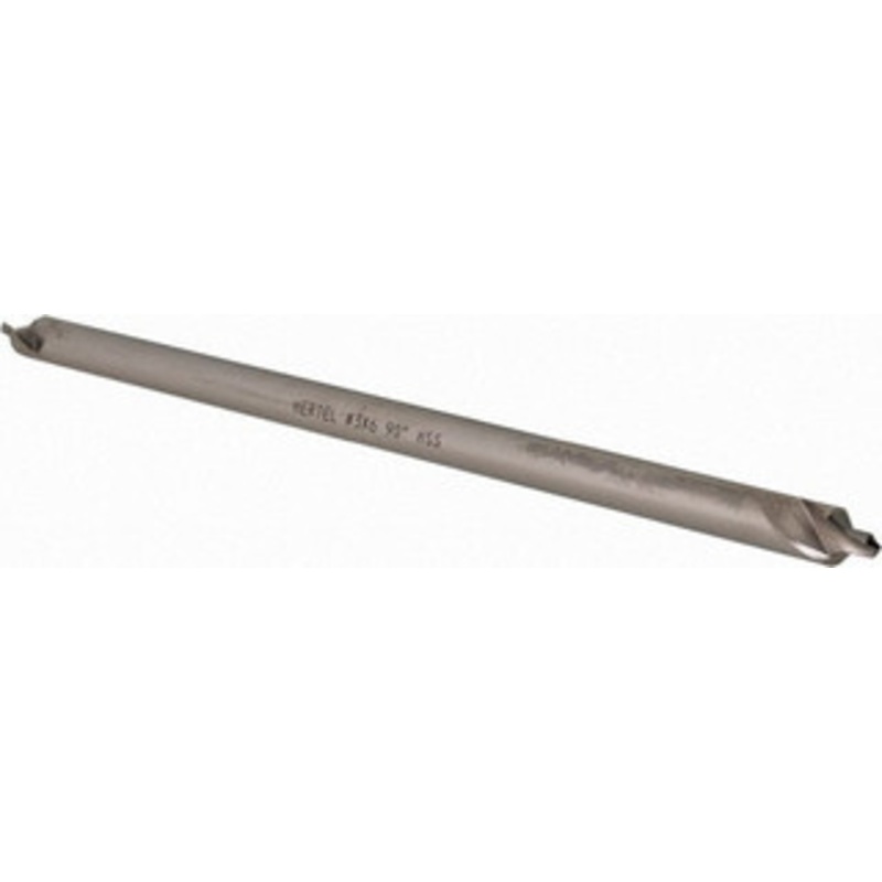 Hertel #3 90 1/4 Body Diam High Speed Steel Combo Drill & Countersink Bright Finish, 6 OAL, Double End, Plain Edge, 7/64 Drill Point Diam, 7/64 Drill Point Length H-81155L03060 – 62790167