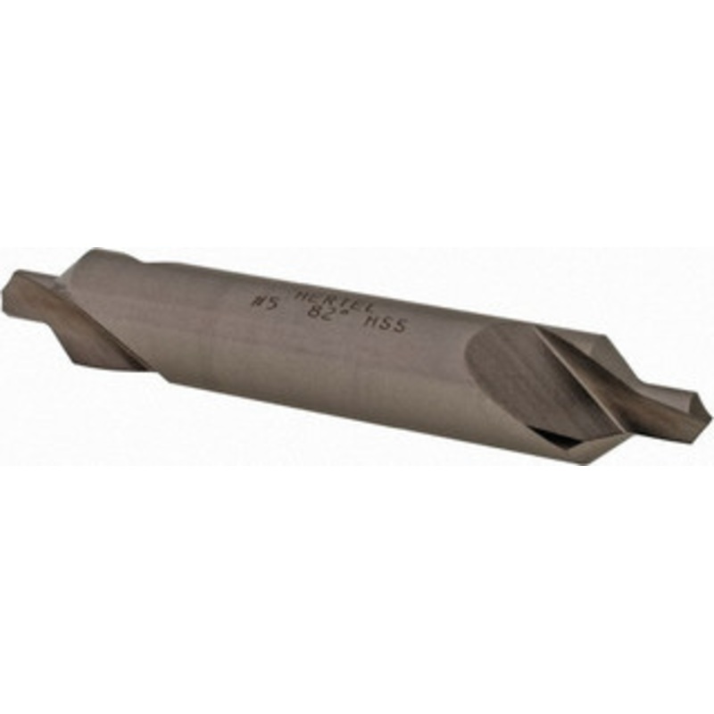 Hertel #5 82 7/16 Body Diam High Speed Steel Combo Drill & Countersink Bright Finish, 2-3/4 OAL, Double End, Plain Edge, 3/16 Drill Point Diam, 3/16 Drill Point Length H-81154050000 – 62789870