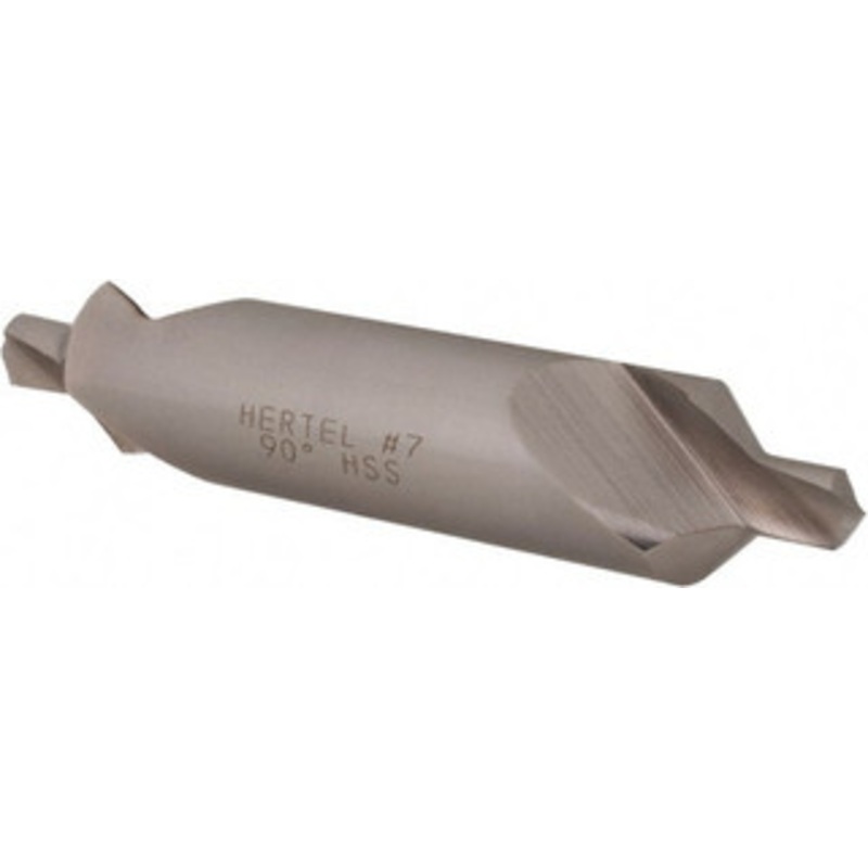 Hertel #7 90 5/8 Body Diam High Speed Steel Combo Drill & Countersink Bright Finish, 3-1/4 OAL, Double End, Plain Edge, 1/4 Drill Point Diam, 1/4 Drill Point Length H-81155070000 – 62790241