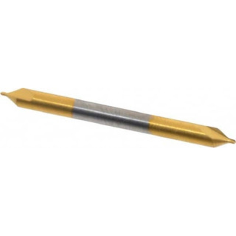 Hertel #0 60 1/8 Body Diam Solid Carbide Combo Drill & Countersink TiN Finish, 1-1/2 OAL, Double End, RH Cut, Plain Edge, 1/32 Drill Point Diam, 1/32 Drill Point Length 300-001502 – 83245373