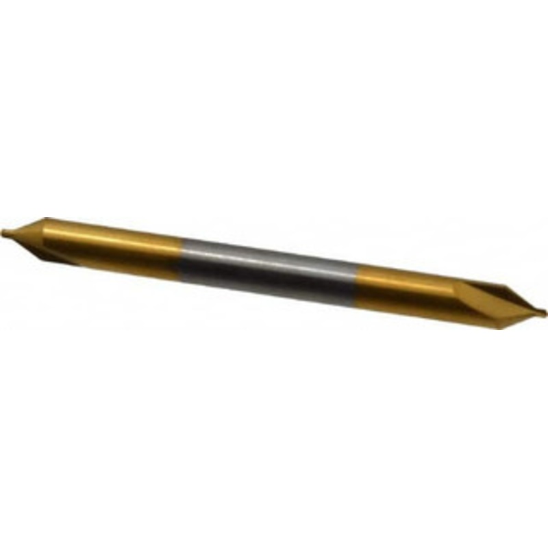 Hertel #00 60 1/8 Body Diam Solid Carbide Combo Drill & Countersink TiN Finish, 1-1/2 OAL, Double End, RH Cut, Plain Edge, 0.0265 Drill Point Diam, 0.025 Drill Point Length 300-001501 – 83245365