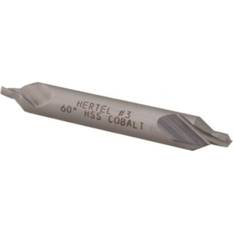Hertel #3 60 1/4 Body Diam Cobalt Combo Drill & Countersink Bright Finish, 2 OAL, Double End, Plain Edge, 7/64 Drill Point Diam, 7/64 Drill Point Length H-81105503000 – 62789680