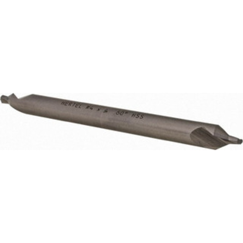 Hertel #4 60 5/16 Body Diam High Speed Steel Combo Drill & Countersink Bright Finish, 4 OAL, Double End, Plain Edge, 1/8 Drill Point Diam, 1/8 Drill Point Length H-81185040400 – 62789078