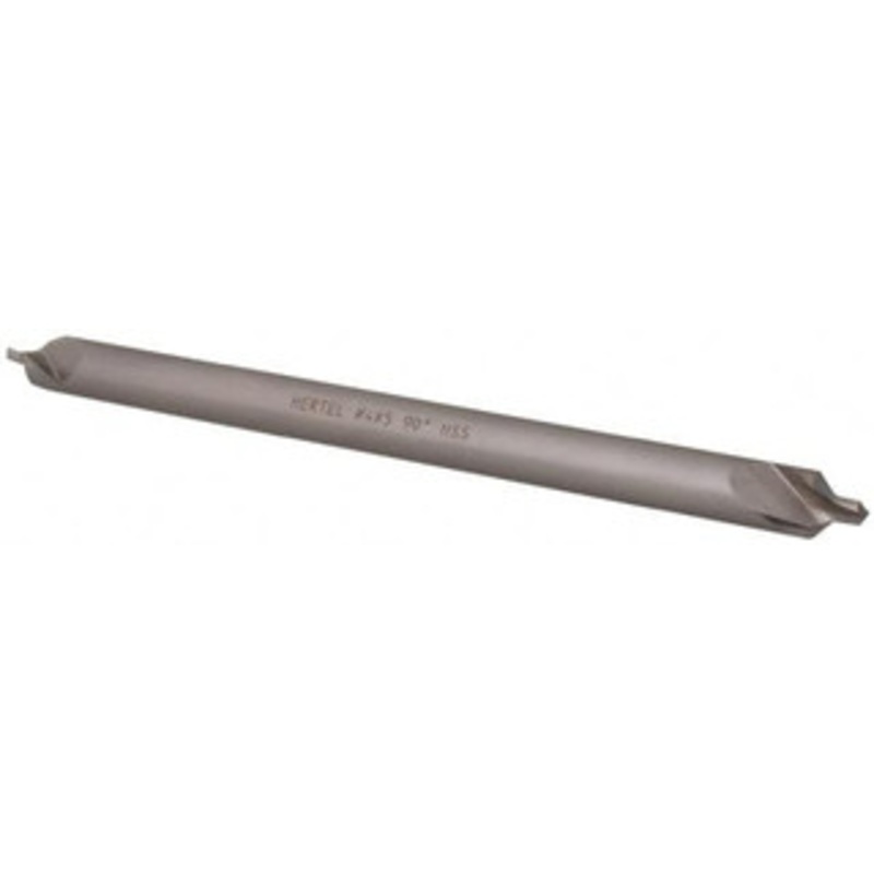 Hertel #4 90 5/16 Body Diam High Speed Steel Combo Drill & Countersink Bright Finish, 5 OAL, Double End, Plain Edge, 1/8 Drill Point Diam, 1/8 Drill Point Length H-81155L04050 – 62789847
