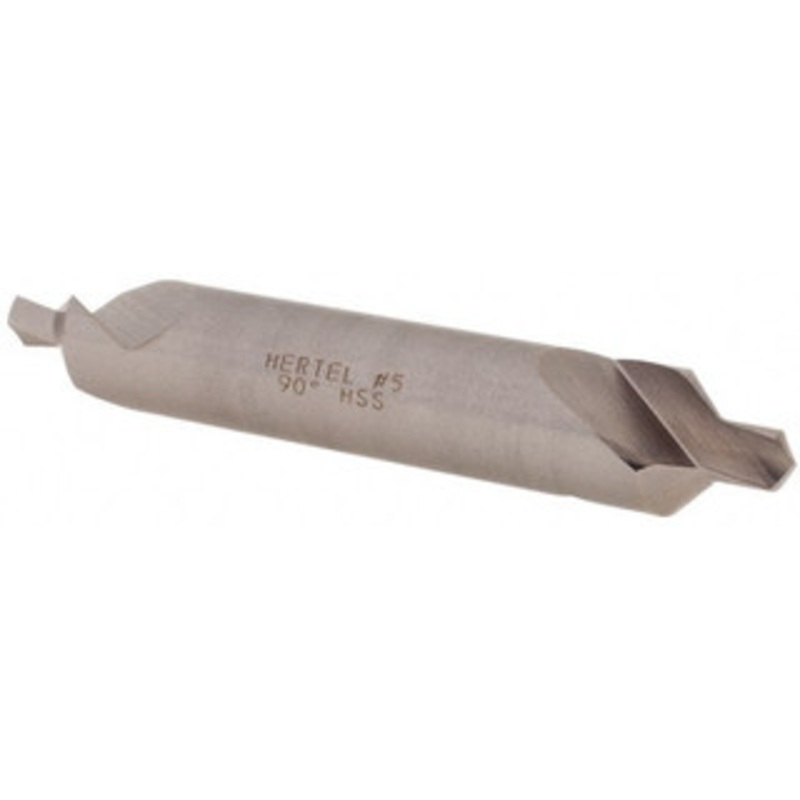 Hertel #5 90 7/16 Body Diam High Speed Steel Combo Drill & Countersink Bright Finish, 2-3/4 OAL, Double End, Plain Edge, 3/16 Drill Point Diam, 3/16 Drill Point Length H-81155050000 – 62790233