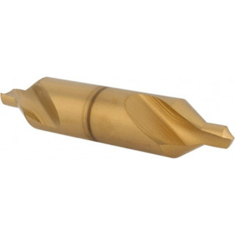 Hertel #7 60 5/8 Body Diam High Speed Steel Combo Drill & Countersink TiN Finish, 3-1/4 OAL, Double End, Plain Edge, 1/4 Drill Point Diam, 1/4 Drill Point Length 10700-TIN-HRT – 62789300