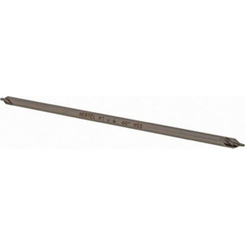 Hertel #1 60 1/8 Body Diam High Speed Steel Combo Drill & Countersink Bright Finish, 4 OAL, Double End, Plain Edge, 3/64 Drill Point Diam, 3/64 Drill Point Length H-81185010400 – 62789169