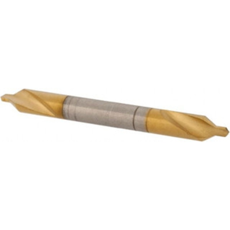 Hertel #1 60 1/8 Body Diam High Speed Steel Combo Drill & Countersink TiN Finish, 1-1/4 OAL, Double End, Plain Edge, 3/64 Drill Point Diam, 3/64 Drill Point Length 10100-TIN-HRT – 62789540