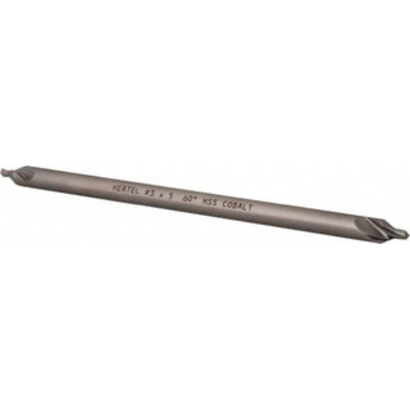 Hertel #3 60 1/4 Body Diam Cobalt Combo Drill & Countersink Bright Finish, 5 OAL, Double End, Plain Edge, 7/64 Drill Point Diam, 7/64 Drill Point Length H-81186030500 – 62788906