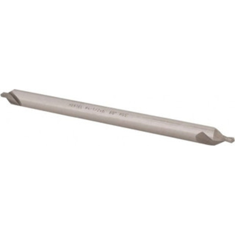 Hertel #4-1/2 60 3/8 Body Diam High Speed Steel Combo Drill & Countersink Bright Finish, 6 OAL, Double End, Plain Edge, 9/64 Drill Point Diam, 9/64 Drill Point Length H-81185045600 – 62789037