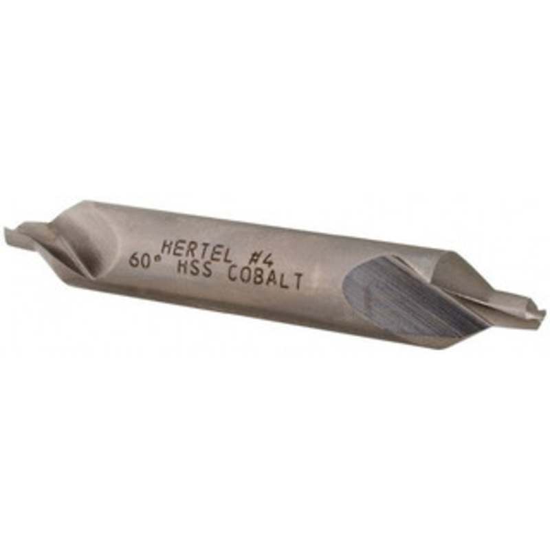Hertel #4 60 5/16 Body Diam Cobalt Combo Drill & Countersink Bright Finish, 2-1/8 OAL, Double End, Plain Edge, 1/8 Drill Point Diam, 1/8 Drill Point Length H-81105504000 – 62789664