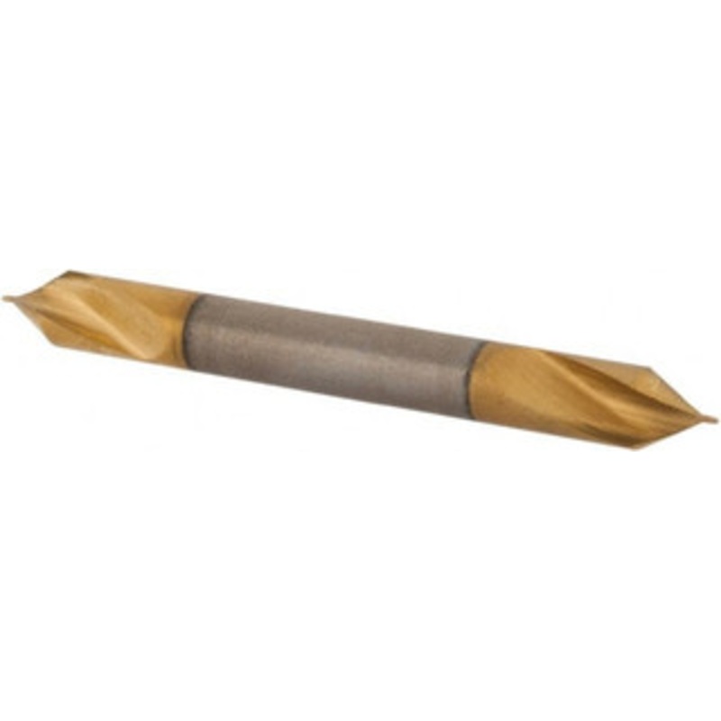 Hertel #5/0 60 1/8 Body Diam High Speed Steel Combo Drill & Countersink TiN Finish, 1-1/4 OAL, Double End, Plain Edge, 0.01 Drill Point Diam, 0.01 Drill Point Length 10010-TIN-HRT – 62789284