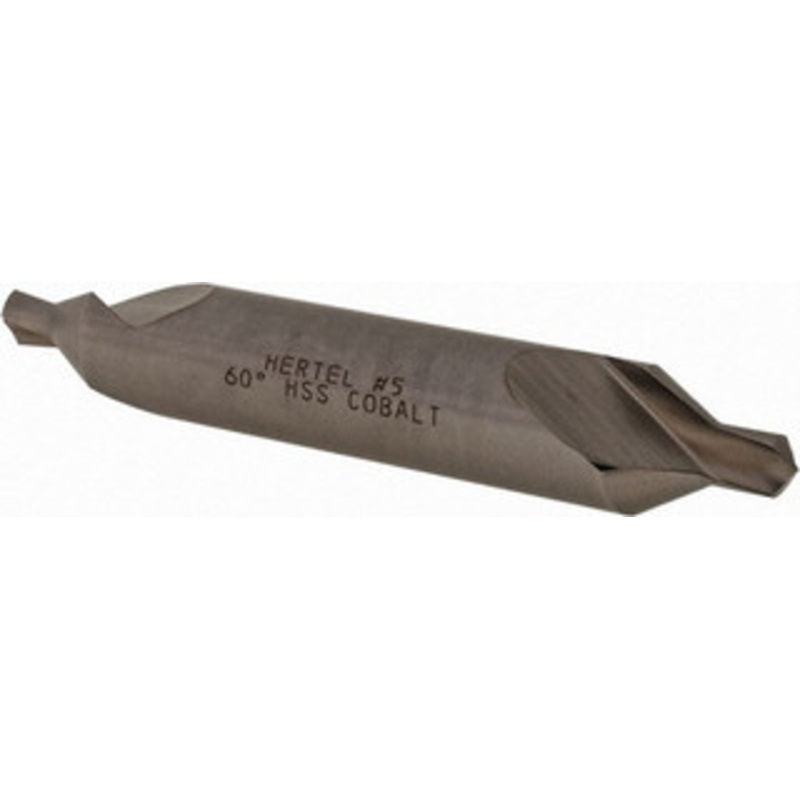 Hertel #5 60 7/16 Body Diam Cobalt Combo Drill & Countersink Bright Finish, 2-3/4 OAL, Double End, Plain Edge, 3/16 Drill Point Diam, 3/16 Drill Point Length H-81105505000 – 62789672