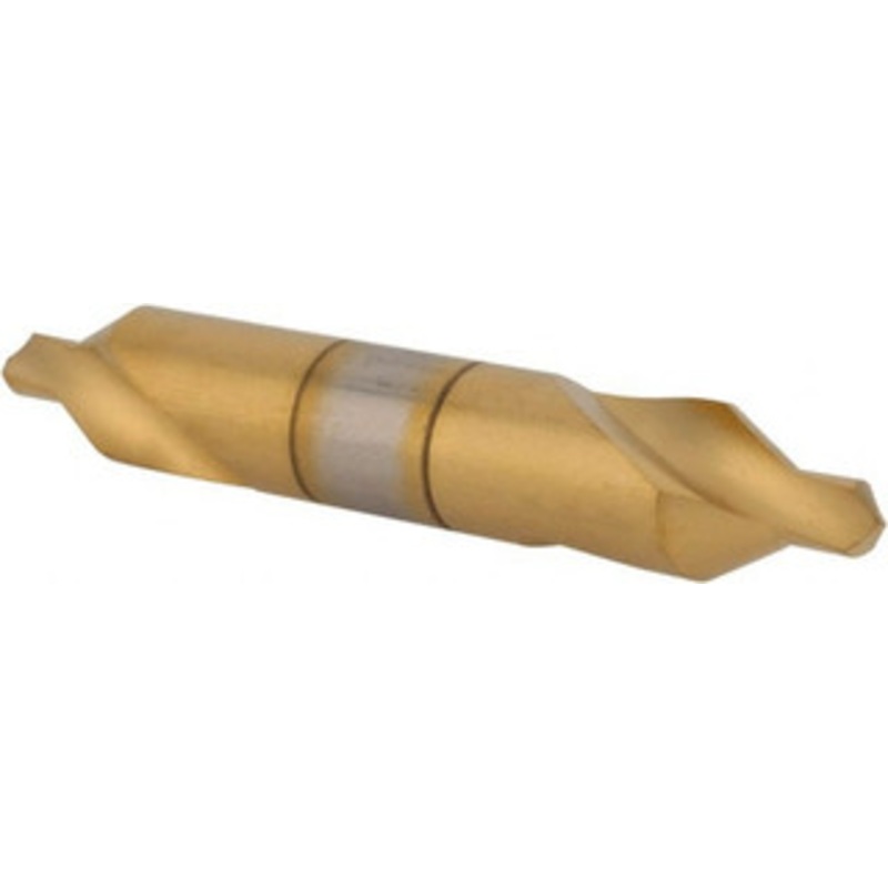Hertel #5 60 7/16 Body Diam High Speed Steel Combo Drill & Countersink TiN Finish, 2-3/4 OAL, Double End, Plain Edge, 3/16 Drill Point Diam, 3/16 Drill Point Length 10500-TIN-HRT – 62789508