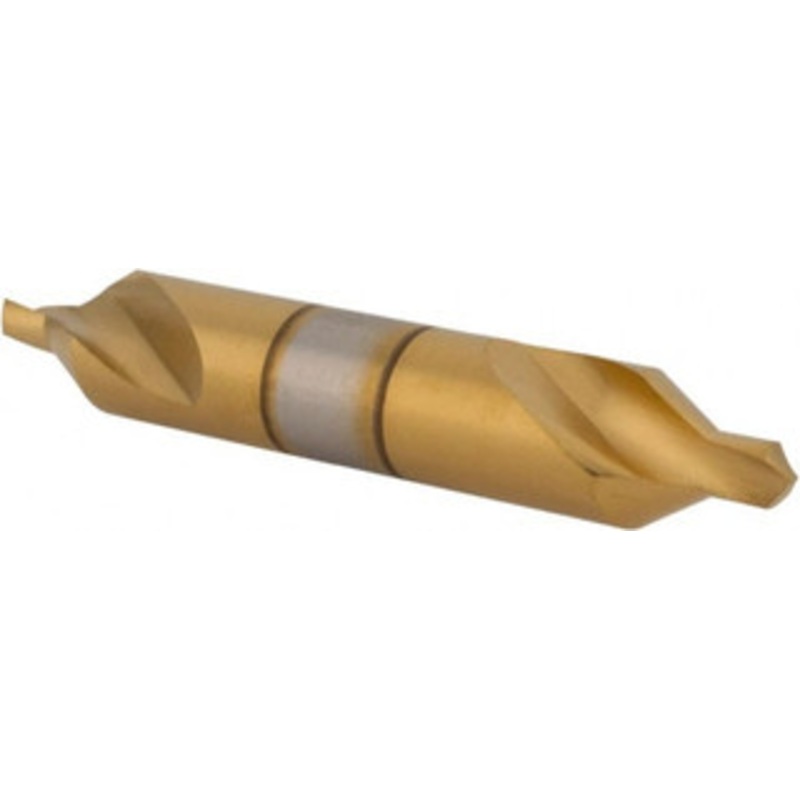 Hertel #5 90 7/16 Body Diam High Speed Steel Combo Drill & Countersink TiN Finish, 2-3/4 OAL, Double End, Plain Edge, 3/16 Drill Point Diam, 3/16 Drill Point Length 10590-TIN-HRT – 62789961