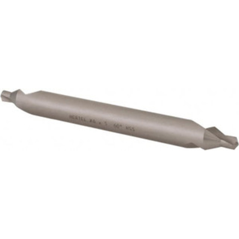 Hertel #6 60 1/2 Body Diam High Speed Steel Combo Drill & Countersink Bright Finish, 5 OAL, Double End, Plain Edge, 7/32 Drill Point Diam, 7/32 Drill Point Length H-81185060500 – 62789003