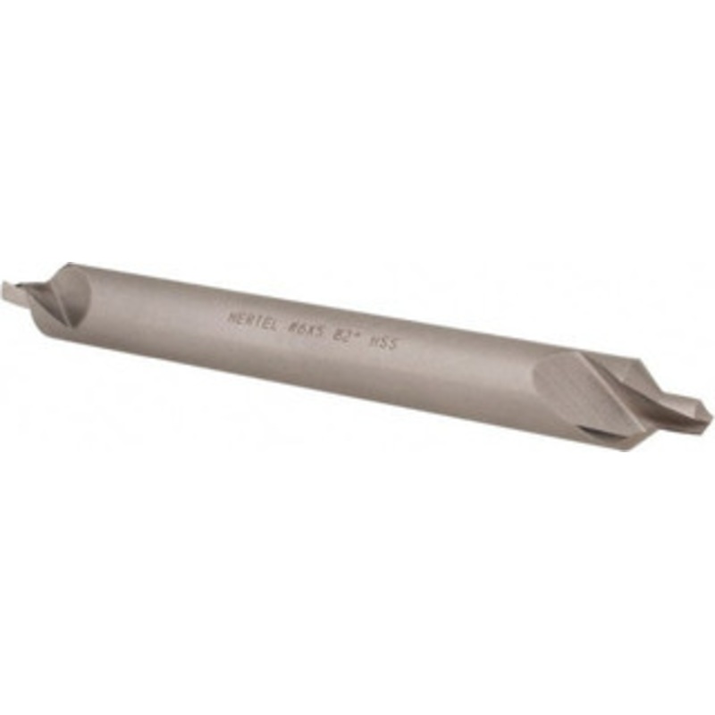 Hertel #6 82 1/2 Body Diam High Speed Steel Combo Drill & Countersink Bright Finish, 5 OAL, Double End, Plain Edge, 7/32 Drill Point Diam, 7/32 Drill Point Length H-81154L06050 – 62790142