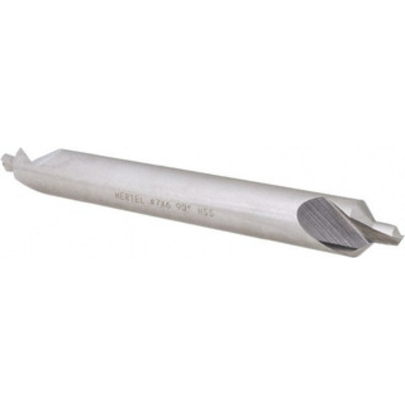 Hertel #7 90 5/8 Body Diam High Speed Steel Combo Drill & Countersink Bright Finish, 6 OAL, Double End, Plain Edge, 1/4 Drill Point Diam, 1/4 Drill Point Length H-81155L07060 – 62790126