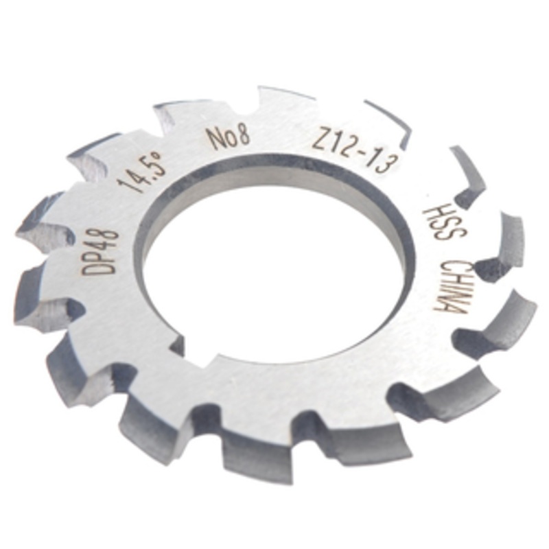 Precise 14.5 Pressure Angle #8 Involute Gear Cutter, 1-3/4 Diameter, 48 Pitch, 7/8 Arbor Hole – 2041-4883
