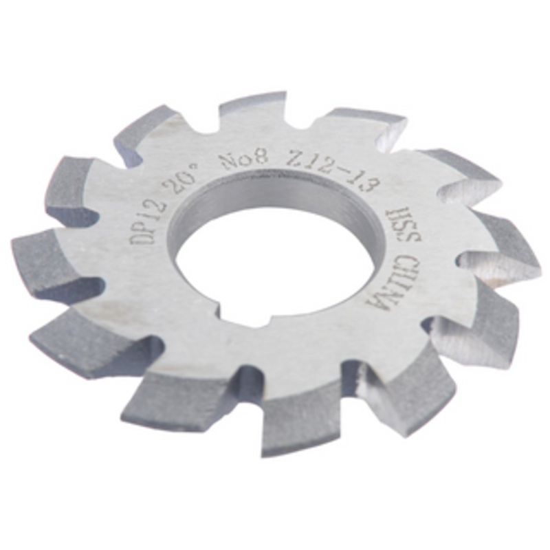 Precise 20 Pressure Angle #8 Involute Gear Cutter, 2-5/8 Diameter, 12 Pitch, 1 Arbor Hole – 2040-1286
