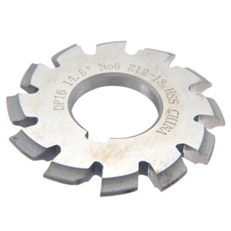 Precise 14.5 Pressure Angle #8 Involute Gear Cutter, 2-1/2 Diameter, 16 Pitch, 1 Arbor Hole – 2041-1688