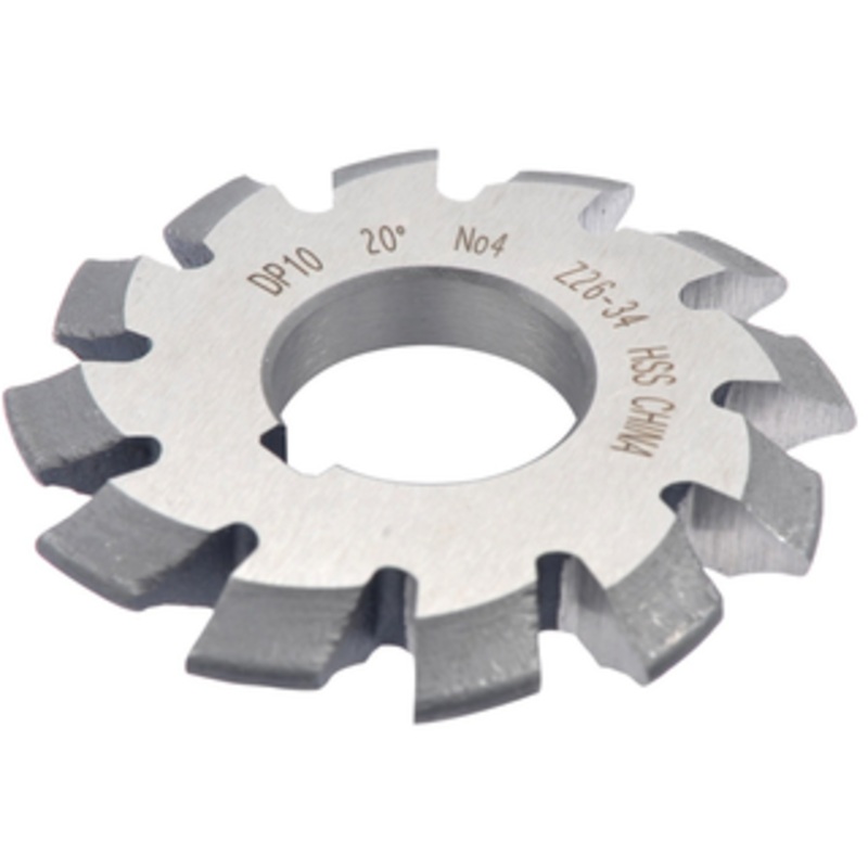 Precise 20 Pressure Angle #4 Involute Gear Cutter, 2-3/4 Diameter, 10 Pitch, 1 Arbor Hole – 2040-1047