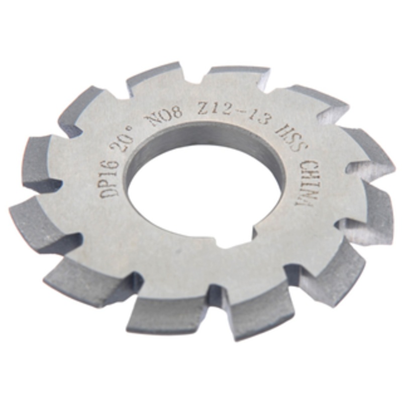 Precise 20 Pressure Angle #8 Involute Gear Cutter, 2-1/2 Diameter, 16 Pitch, 1 Arbor Hole – 2040-1682